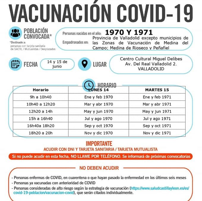 Vacunación Covid19 nacidos 1970 y 1971