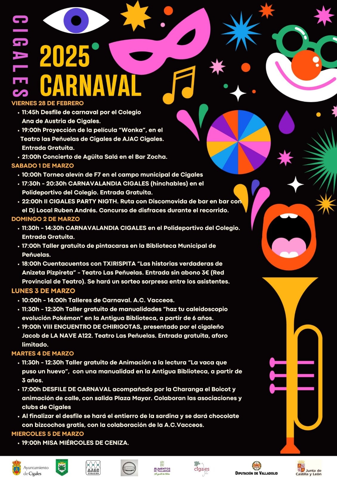 detalle del cartel de carnaval