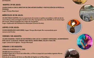 La Semana Cultural de Cigales llega con música, cine, gastronomía y arte