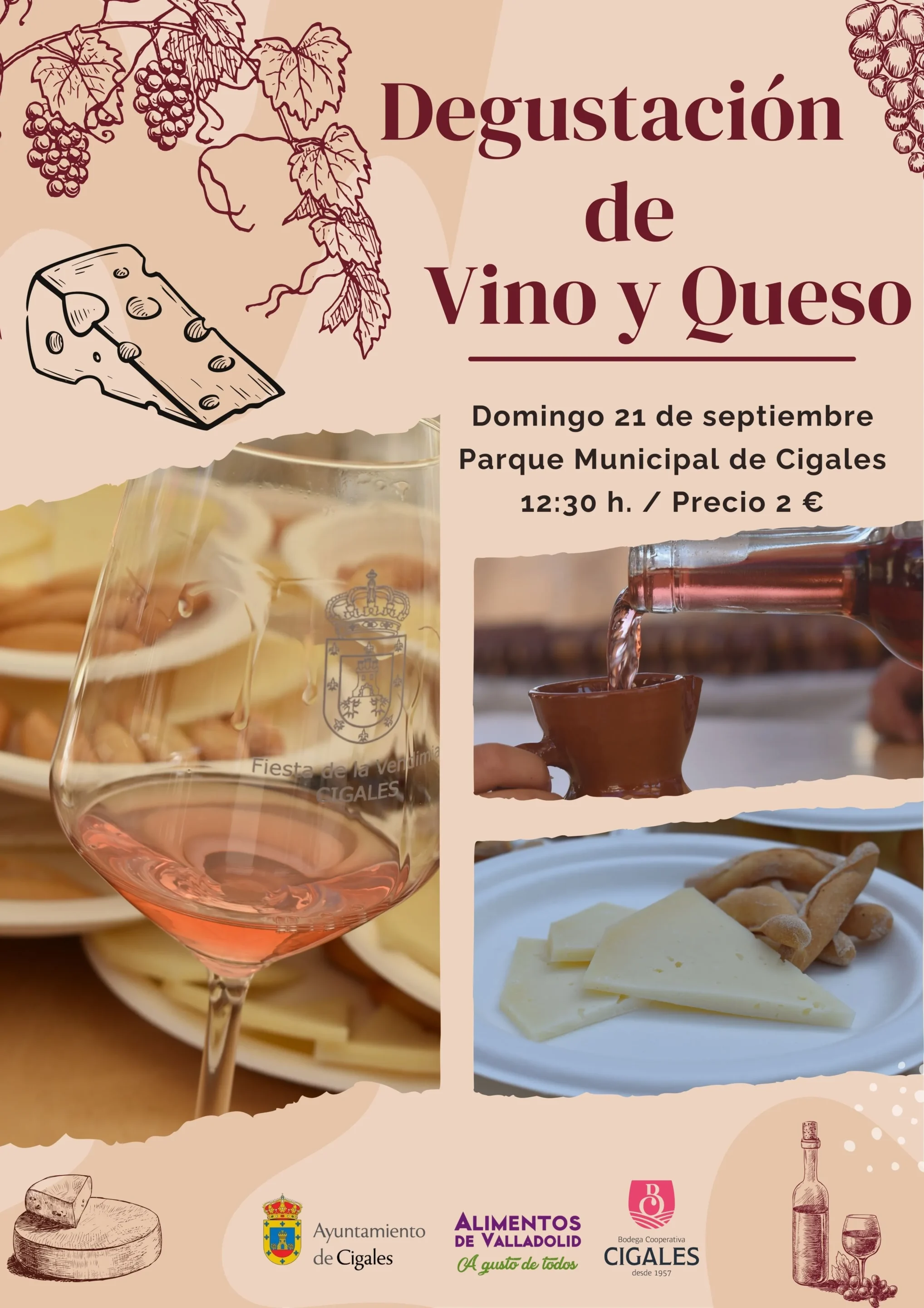 Degustación de vino y queso
